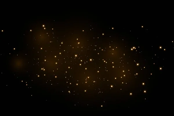 Le scintille di polvere e le stelle d'oro brillano di luce speciale. Il vettore brilla su uno sfondo trasparente. — Vettoriale Stock