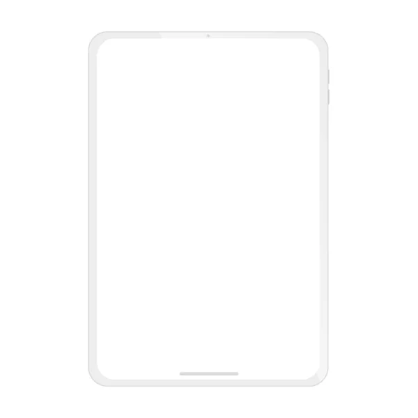 Nouvelle version réaliste de haute qualité d'ordinateur tablette blanc propre et doux avec écran blanc vierge. — Image vectorielle