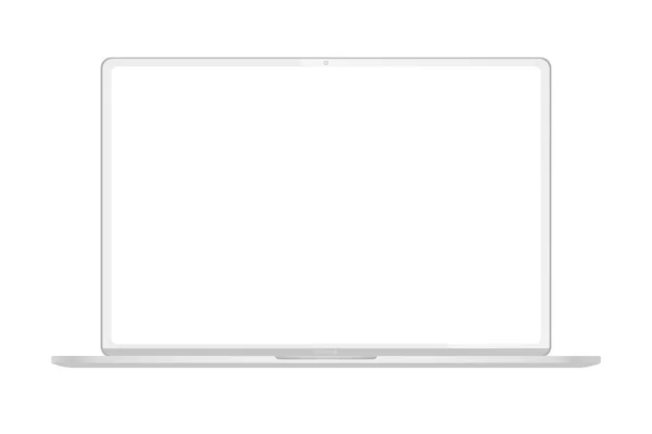 Realistic thin white laptop ultrabook mock up — Stock Vector