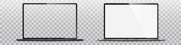 透明画面と現実的な現代のラップトップ. — ストックベクタ