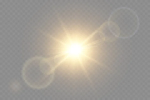 Efecto de luz de destello de lente especial de luz solar transparente vectorial. PNG — Archivo Imágenes Vectoriales