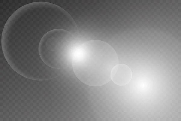 Vector transparentes Sonnenlicht spezielle Linse Flare Lichteffekt. PNG — Stockvektor