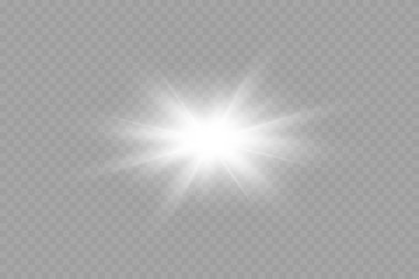 Şeffaf güneş ışığı özel mercek ışığı efekti. PNG