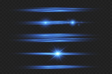 Işık ve çizgiler karanlık arkaplanda hızla hareket ediyor. Işık efektinin tasarımı. PNG. Ayarla