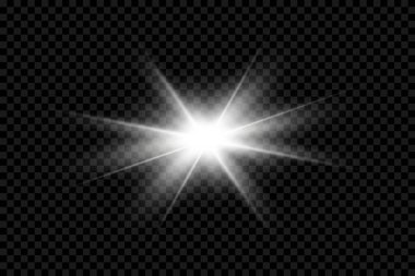 Şeffaf güneş ışığı özel mercek ışığı efekti. PNG