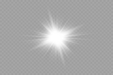 Şeffaf güneş ışığı özel mercek ışığı efekti. PNG