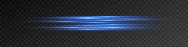 Horizontale Linsenraketen verpacken. Laserstrahlen, horizontale Lichtstrahlen.Schöne Leuchtfackeln. PNG — Stockvektor
