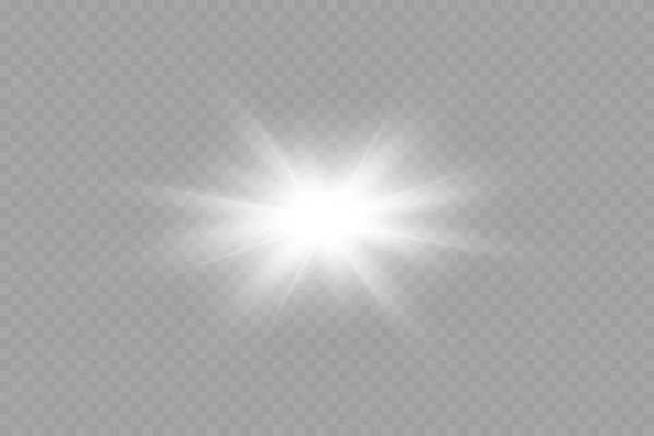 Luce solare trasparente vettoriale effetto luce speciale lente flare. PNG — Vettoriale Stock