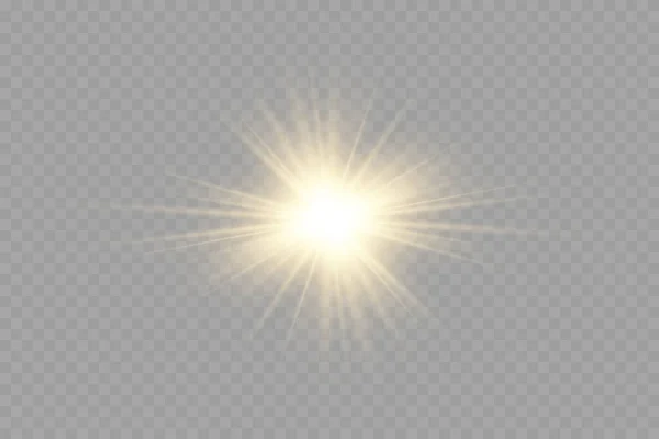 ベクトル透明太陽光特殊レンズフレアライト効果。PNG 。ベクターイラスト — ストックベクタ