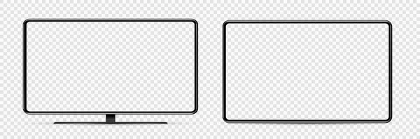 Διακόσμηση οθόνης συσκευής. Smartphone, tablet, και monoblock οθόνη, με κενή οθόνη για το σχεδιασμό σας. PNG. Διάνυσμα — Διανυσματικό Αρχείο