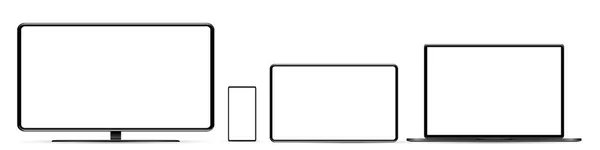 Макет екрана пристрою. Смартфон, планшет, монітор для ноутбуків та моноблоків з порожнім екраном для вашого дизайну. ППГ. Вектор і — стоковий вектор