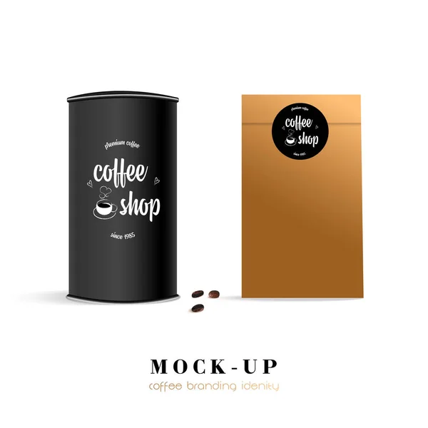 Branding and packaging design - mockup template isolated for presentation and advertising. Coffee Brand Logo for brand identity. Modern vector illustration — Stock Vector