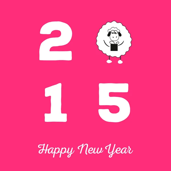 mutlu yeni yıl kartı koyun