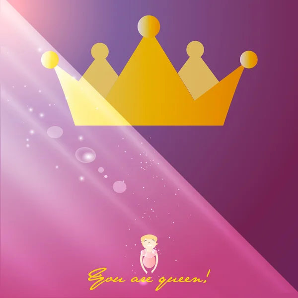 Bella splendente corona principessa , — Vettoriale Stock