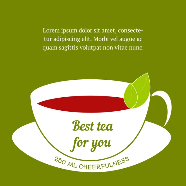 Bir fincan çay ve nane yaprağı. paket, düz tasarladığımız etiket vb.