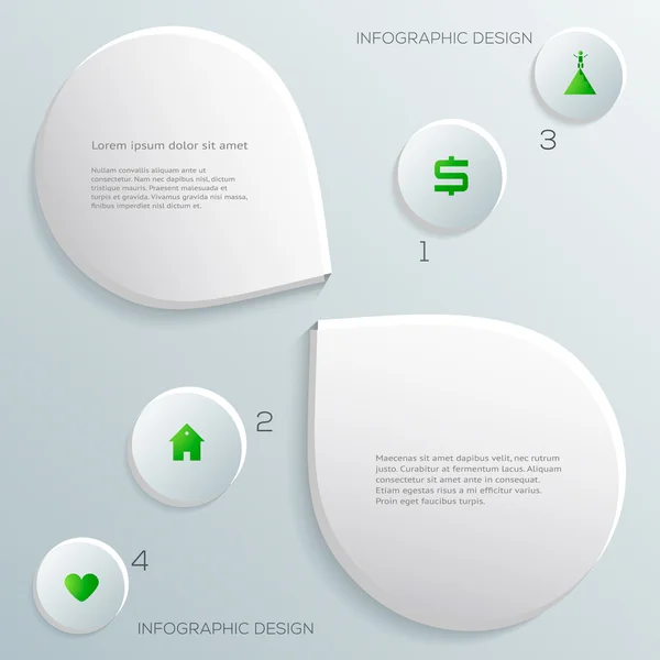 Infographic beyaz daireler tasarım ve gri arka plan üzerine bırak.