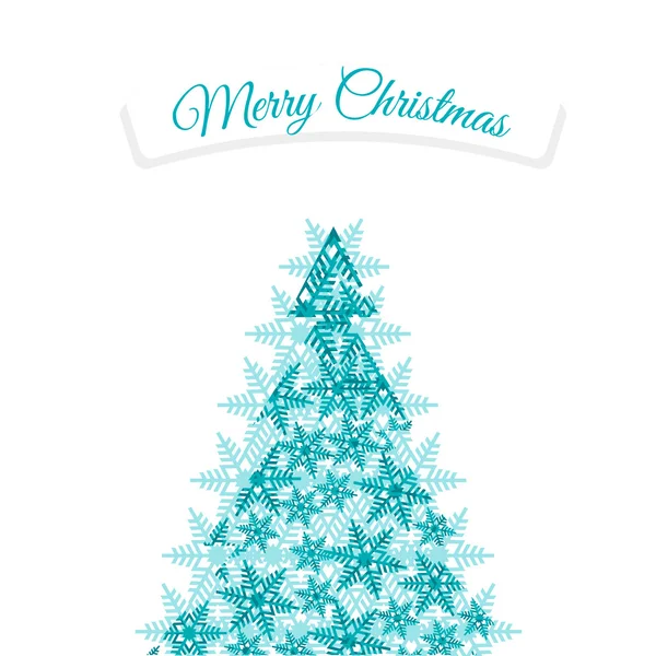 Christmas tree made from snowflakes with ribbon — Stock Vector
