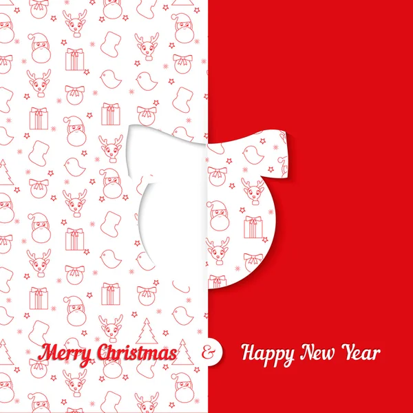 Noel simgesi desenli arka plan. Noel ve yeni yıl tebrik kartı şablonlarını - top. Vektör çizim