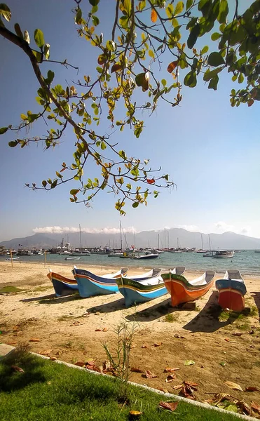 Hermosa Canoa Tradicional Ilha Bela Sao Paulo Brasil Increíble Playa — Foto de Stock