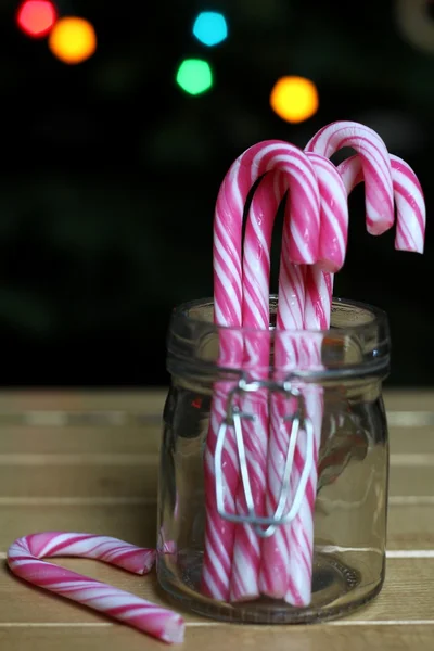 Jul godis i en glas burk — Stockfoto