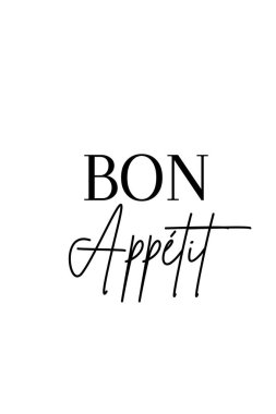 Fransızca yazılmış harfli ifade. Beyaz arkaplanda siyah harflerle duvar sanatı için harf.