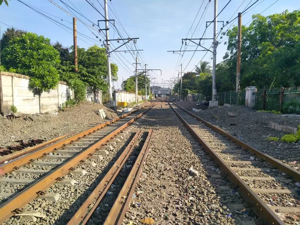 Tambora Batı Jakarta Endonezya Ekim 2020 Tren Yolu Gün Boyunca — Stok fotoğraf