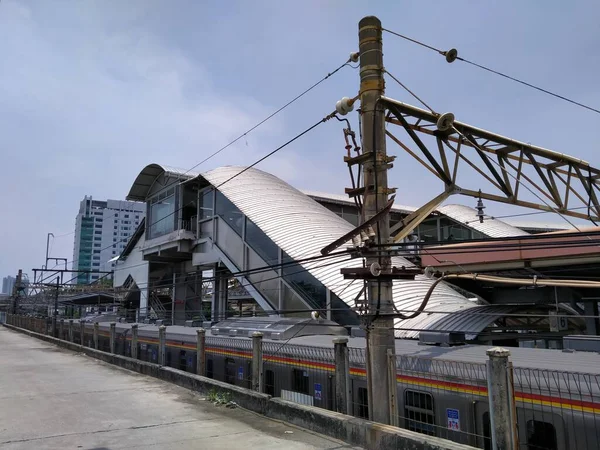 Stasiun Tanah Abang Yakarta Indonesia Noviembre 2020 Ambiente Estación Tren —  Fotos de Stock