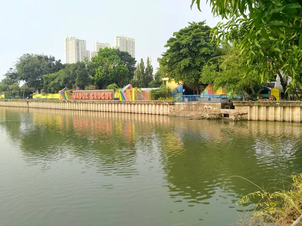 Waduk Grogol Jakarta Indonésie 2020 Atmosphère Réservoir Pendant Journée — Photo