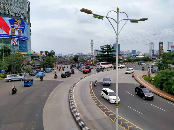 Season City Mall Jacarta Indonésia 2021 Vista Aérea Veículo Rua — Fotografia de Stock