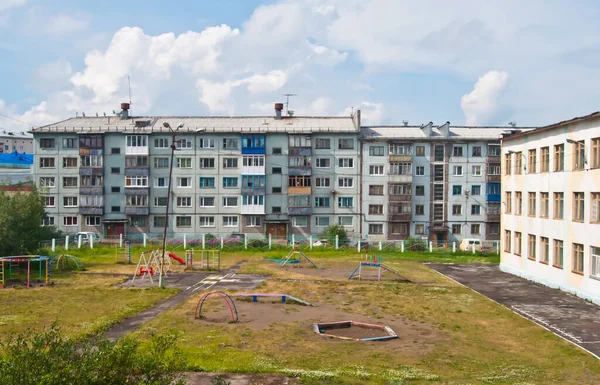 Den Gamle Sovjetiske Vorkuta Den Nordlige Del Jorden - Stock-foto