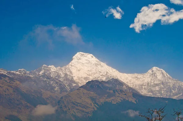 Fenséges Veszélyes Annapurna Hegy Lejtőn Nepál Himalája — Stock Fotó