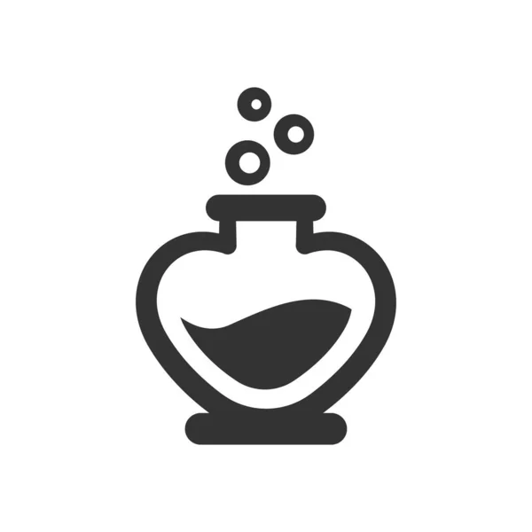 Любовное Зелье Стеклянной Бутылке Форме Логотипа Сердца Силуэт Дизайн Иконки — стоковый вектор