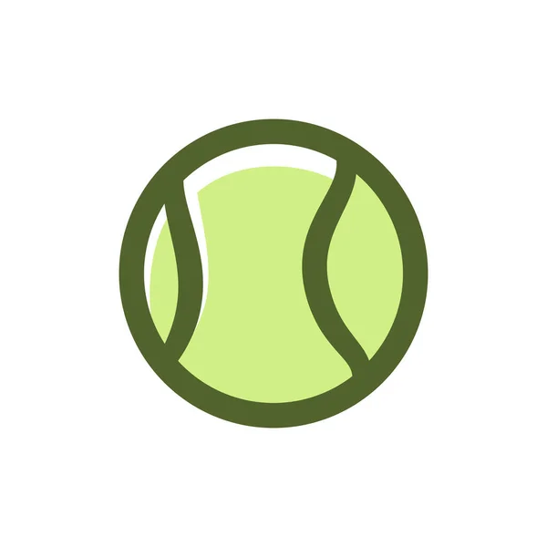 Tenis Bola Verde Ilustración Vector Dibujos Animados Aislados Sobre Fondo — Vector de stock