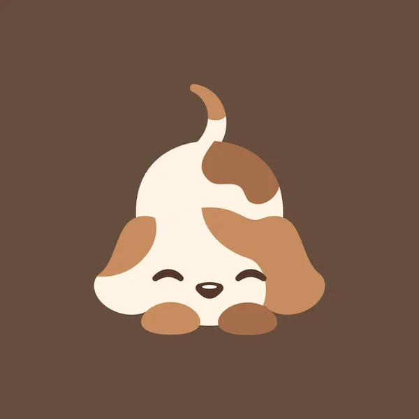 Lindo Feliz Marrón Beige Cachorro Perro Icono Dibujos Animados Símbolo — Vector de stock