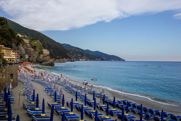 Monterosso Mare Itália Julho 2017 Vista Dos Turistas Praia Fegina — Fotografia de Stock