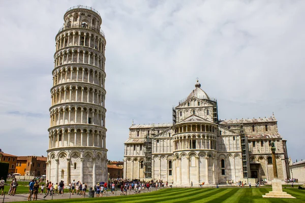 Pisa Italien Juli 2017 Utsikt Över Pisa Domkyrka Lutande Torn — Stockfoto