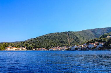 Hırvatistan 'ın Korcula Adası' nın bir Yaz Günü Manzarası