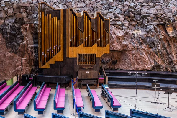 Helsinki Finlandia Marzo 2017 Vista Iglesia Temppeliaukio Iglesia Roca Desde — Foto de Stock