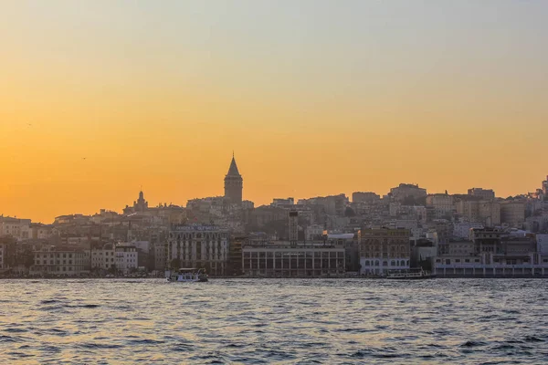 Вид Стамбул Галатскую Башню Закате — стоковое фото