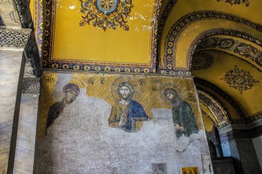 İstanbul, Türkiye - 12 Mayıs 2013: Ayasofya Mozaik Ayrıntıları