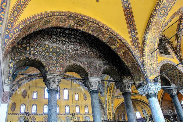 Istambul Turquia Maio 2013 Mosaicos Colónias Galeria Santa Sofia — Fotografia de Stock