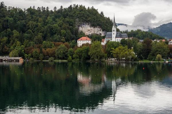 Bled Slovenia September 2017 View Martin Church Bled Lake Slovenia — Stock Photo, Image