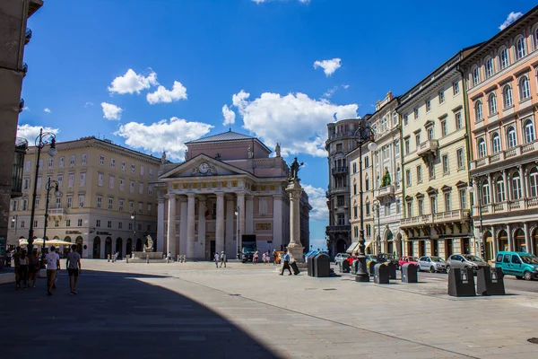 Trieste Italy 2017 View Trieste Old Stock Exchange Sunny Day — 스톡 사진