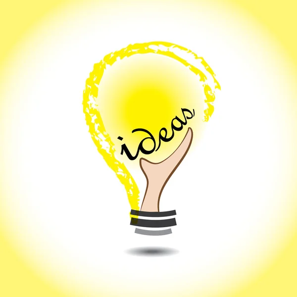 Light bulb shining with ideas — Stock Vector