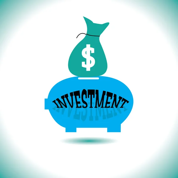 Piggy bank investeringen — Stockvector