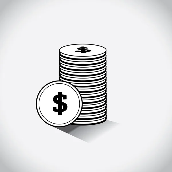 Dollar mynt piktogram — Stock vektor