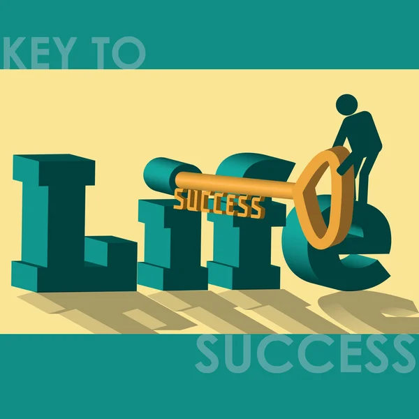 La chiave del successo - Illustrazione — Vettoriale Stock