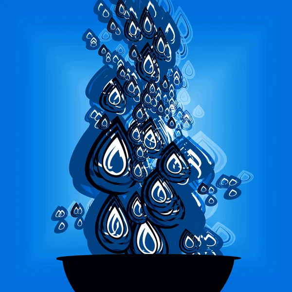 Diseño artístico de caídas de agua — Vector de stock