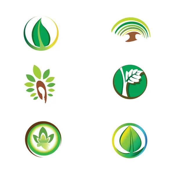 Logos - Sistema ecologico verde — Vettoriale Stock