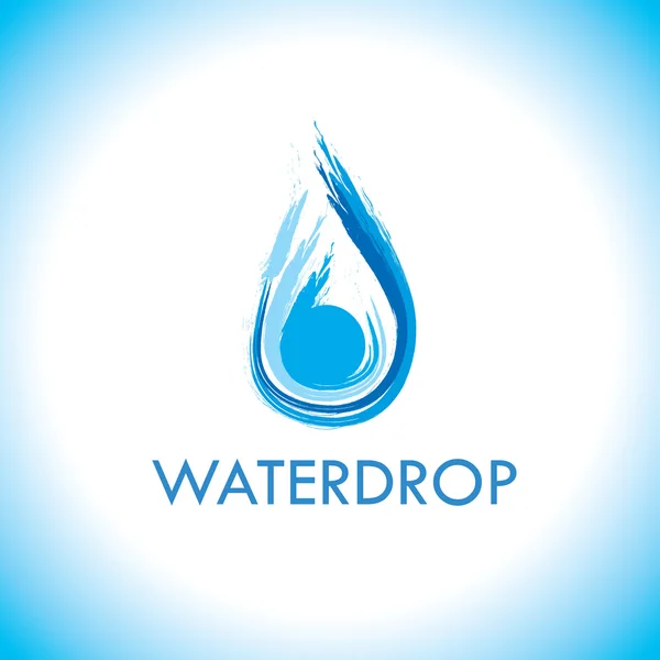 Logo waterdrop puro — Vettoriale Stock